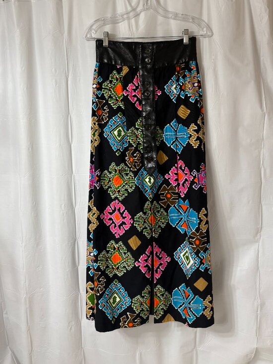 Lanvin Dresses & Skirts - Vintage Lanvin Maxi Skirt Multicolor Abstract Print, late 60s/early 70s
